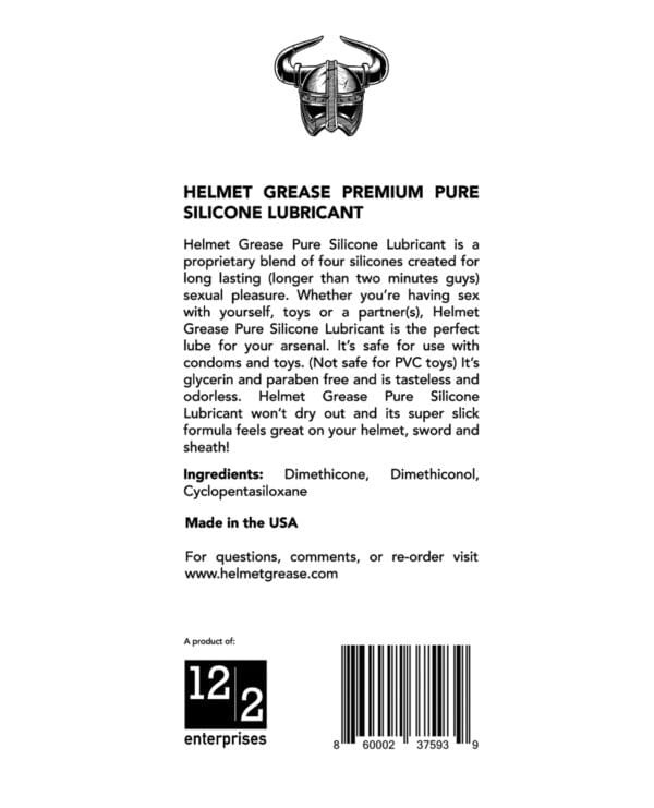 Helmet Grease Pure Silicone Lubricant - 8 oz Bottle - Image 3
