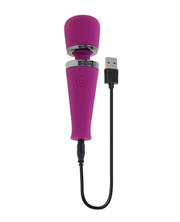 Playboy Pleasure Mic Drop Petite Wand Vibrator - Fuschia - Image 5