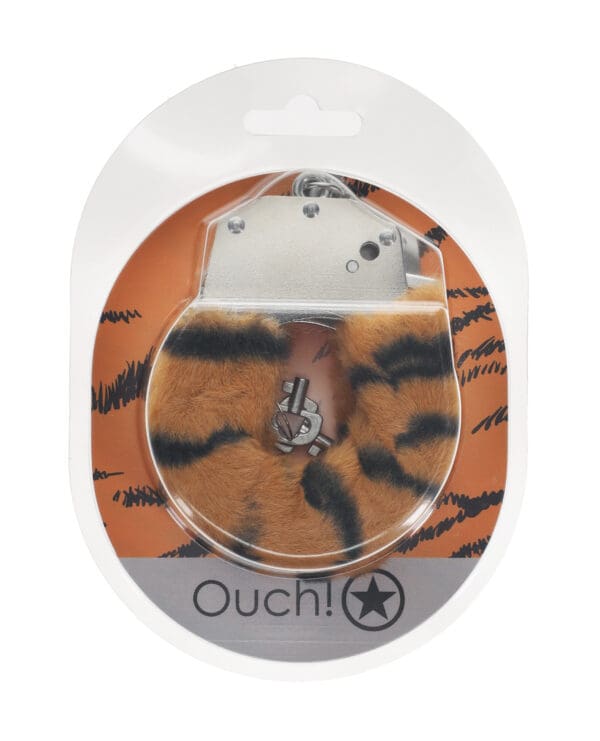 Shots Ouch! Heavy-duty Fluffy Handcuffs - Tiger - Image 2