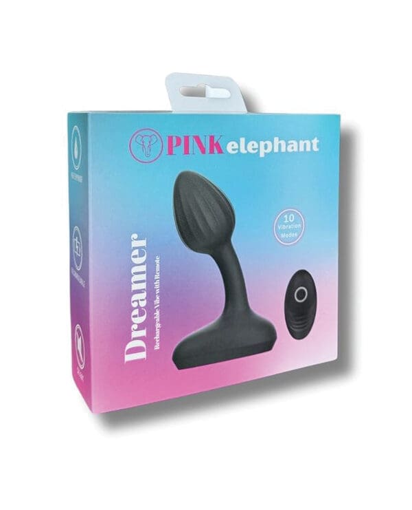 Pink Elephant Dreamer Rechargeable Vibe w/Remote - Black - Image 3