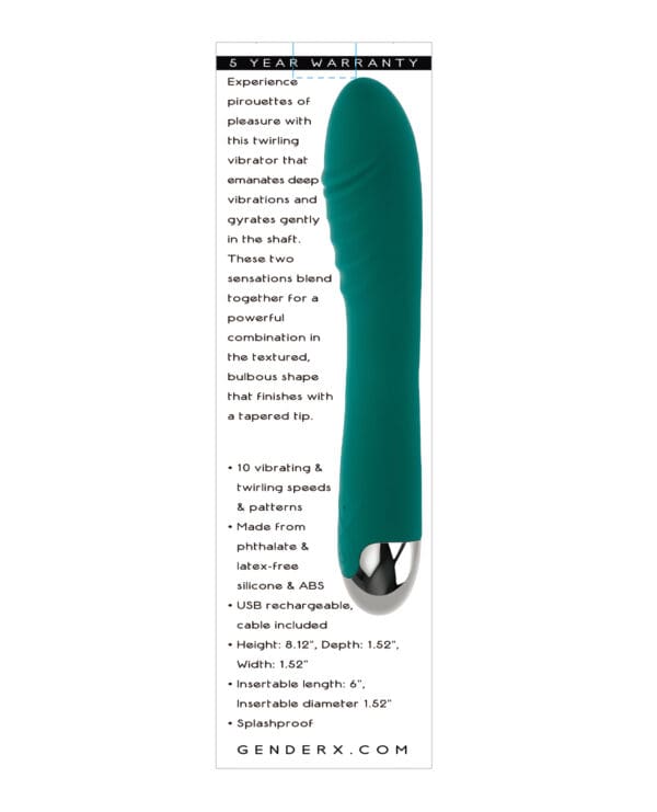 Gender X Pirouette Twirling Vibrator - Teal - Image 5