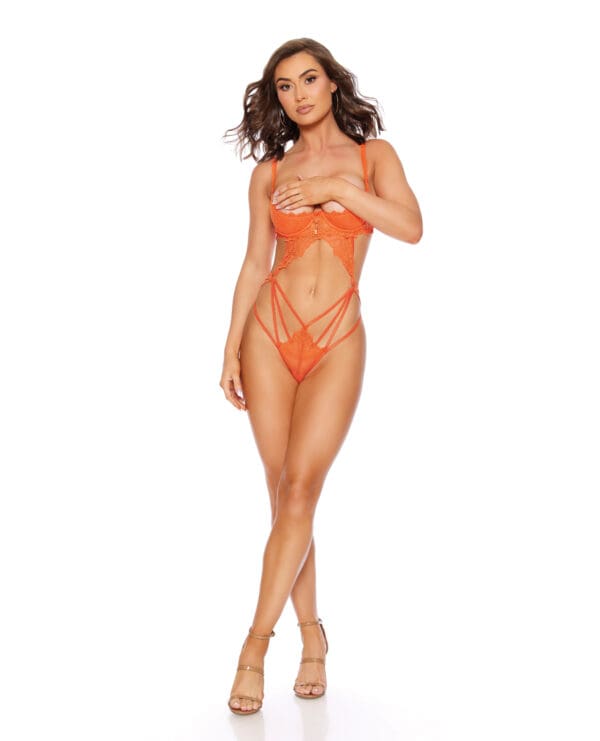 Strappy Teddy w/Jewel Detail - Orange SM