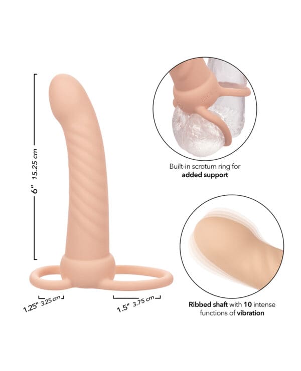 Performance Maxx Rechargeable Ribbed Dual Penetrator - Ivory - Image 5