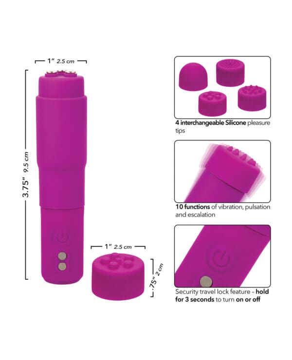 Kyst Mega-Mite Stimulator w/Interchangeable Tips  - Pink - Image 5