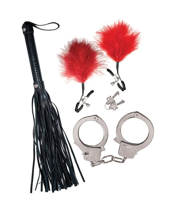 Bondage by Nasstoys Whip & Cuff Set - Red - Image 3