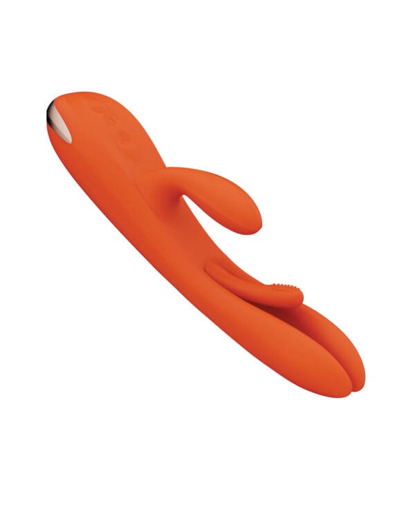Terri App Controlled Kinky Finger Tapping Rabbit Vibrator - Orange - Image 3