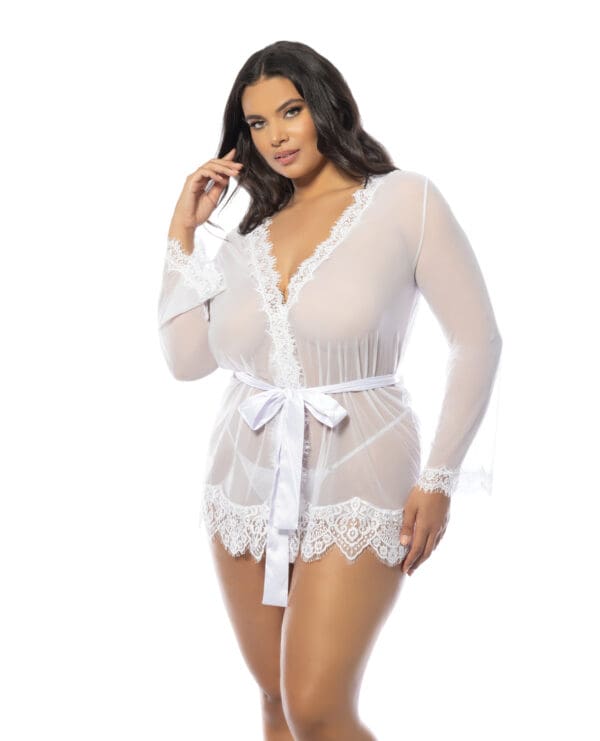 Provence Short Robe - White 1X/2X - Image 2