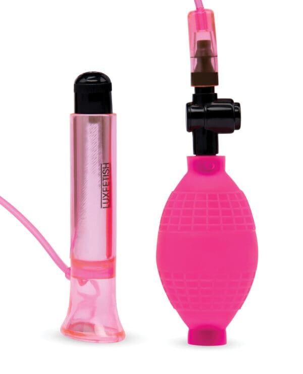 Lux Fetish Vibrating Clitoral Pump w/Quick Release - Pink - Image 2