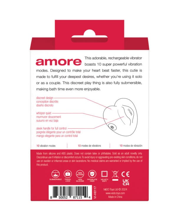 VeDo Amore Rechargeable Pleasure Vibe - Red - Image 5