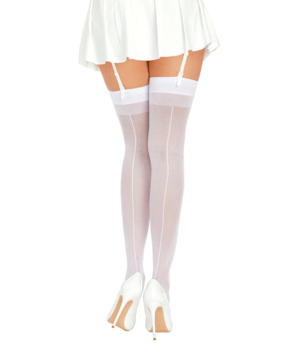 Thigh High Back Seam - White O/S - Image 2