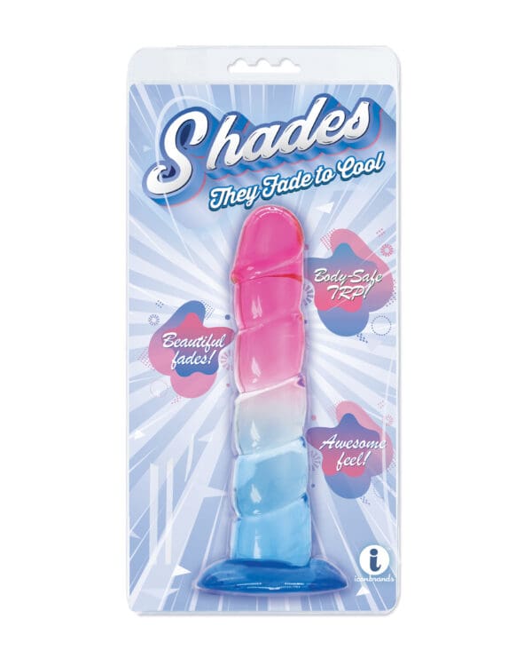 Shades Jelly Swirl TPR Gradient Dong Small - Pink/Blue