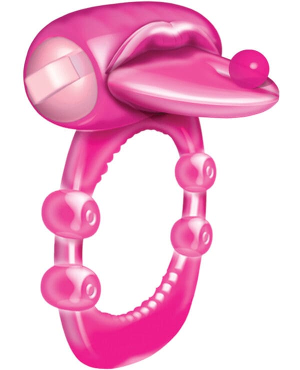 Pierced Tongue X-treme Vibrating Pleasure Ring - Magenta - Image 2