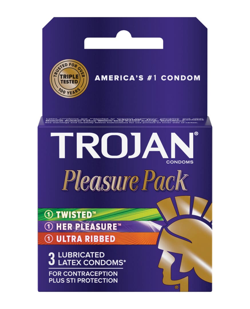 Trojan Pleasure Pack Condoms - Box of 3