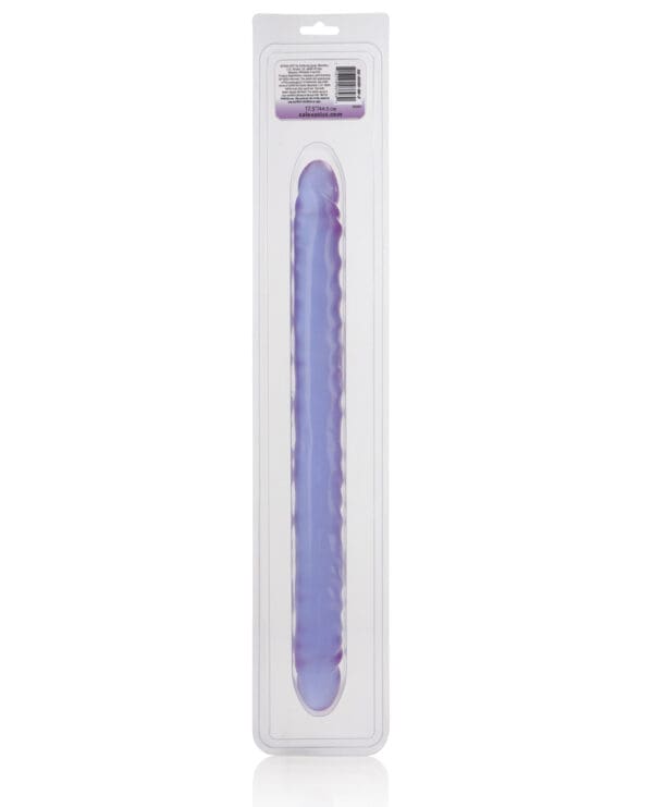 17" Slim Jim Duo Veined Super Slim Dong - Reflective Gel Purple - Image 2