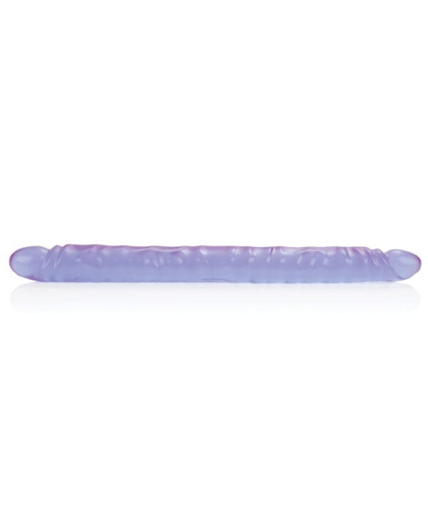 17" Slim Jim Duo Veined Super Slim Dong - Reflective Gel Purple - Image 3
