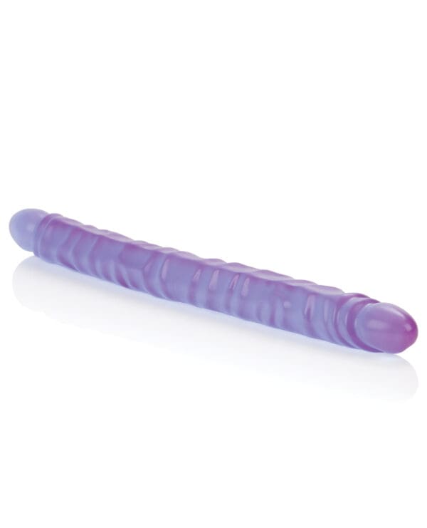17" Slim Jim Duo Veined Super Slim Dong - Reflective Gel Purple - Image 4