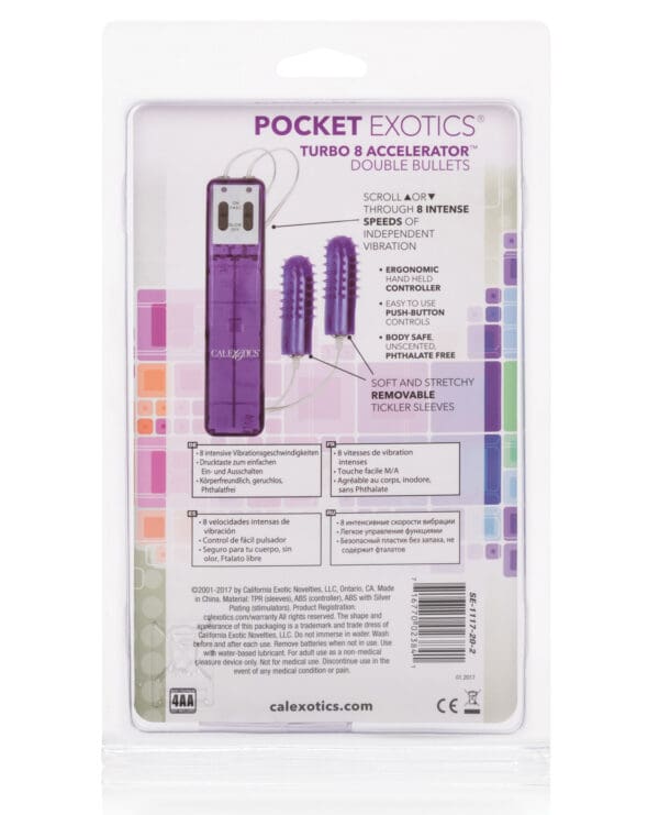 Pocket Exotics Turbo 8 Accelerator Double Bullets - Purple - Image 2