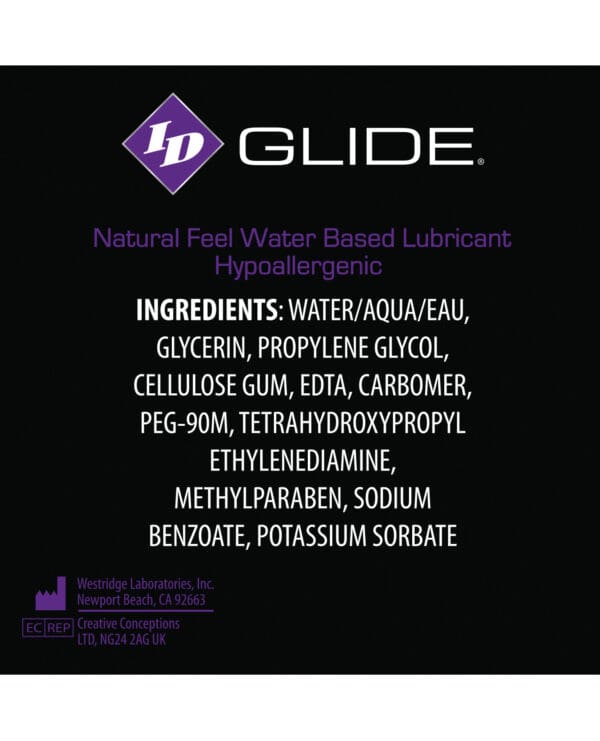 ID Glide Water Based Lubricant - 4.4 oz Flip Cap Bottle - Image 2