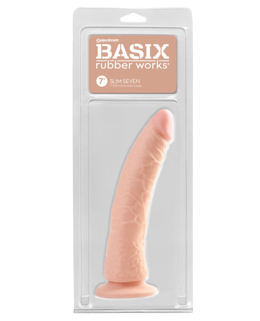 Basix Rubber Works 7" Slim Dong - Flesh