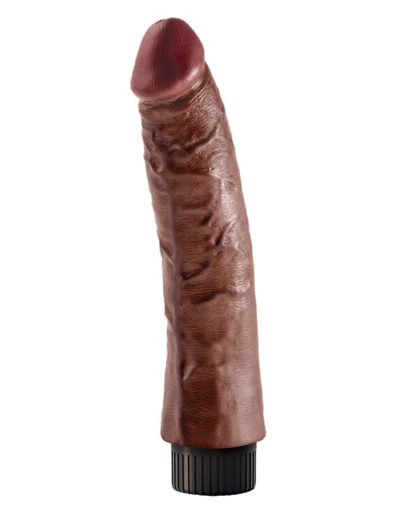King Cock 7" Vibrating Cock - Brown - Image 3