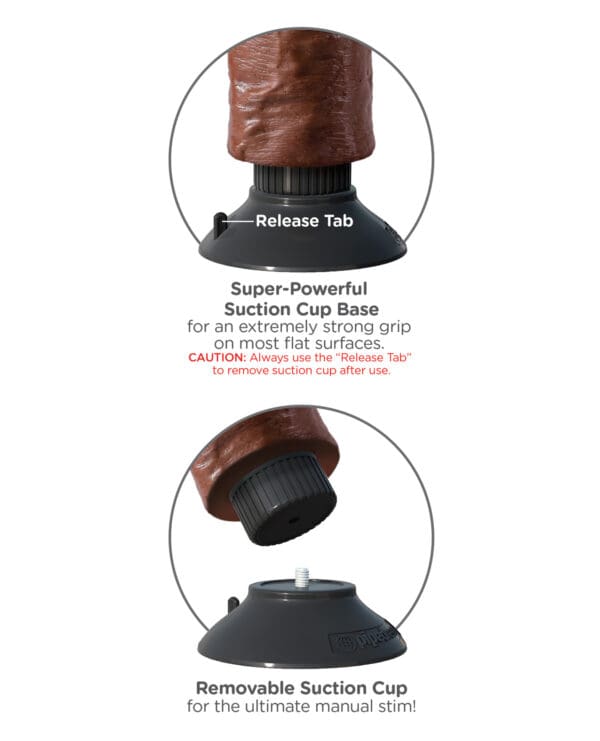 King Cock 7" Vibrating Cock - Brown - Image 4