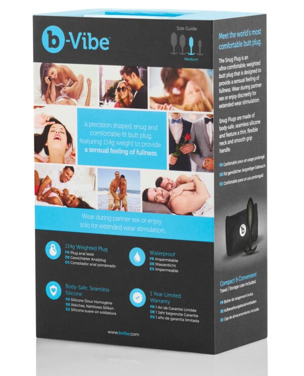 b-Vibe Weighted Snug Plug 2 - 114 g Black - Image 4