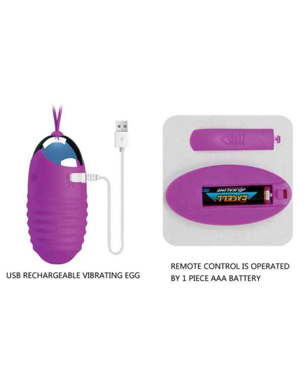 Pretty Love Jessica 12 Function Egg Vibrator - Fuchsia - Image 4