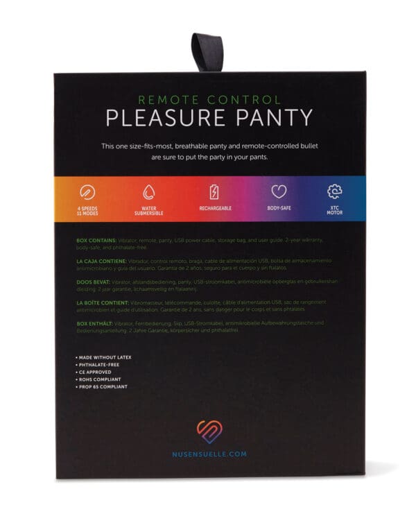 Nu Sensuelle Pleasure Panty Bullet w/Remote Control 15 Function - Purple - Image 2
