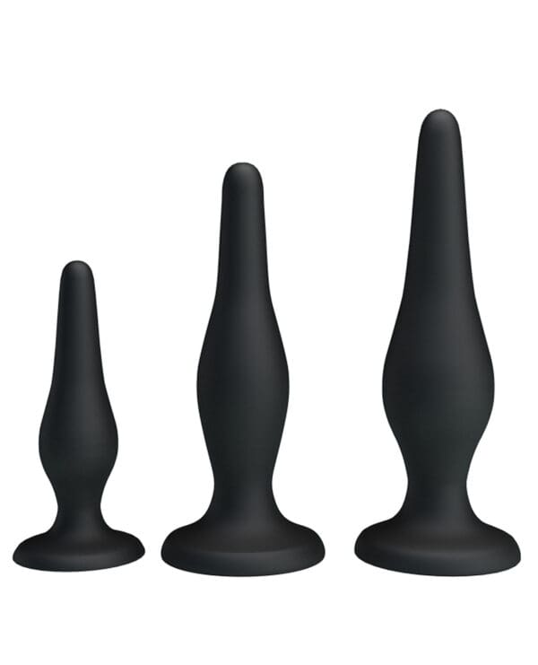 Pretty Love Beginner's Mini Anal Kit - Black Set of 3 - Image 2