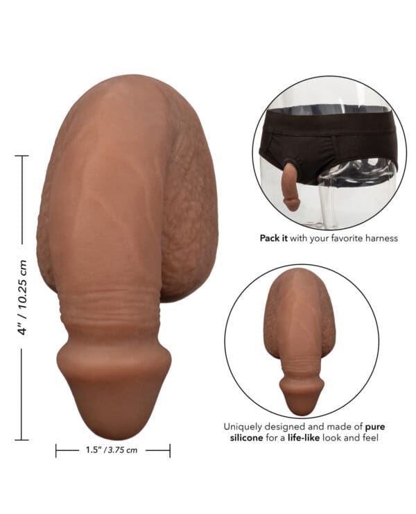 Packer Gear 4" Silicone Packing Penis - Brown - Image 5
