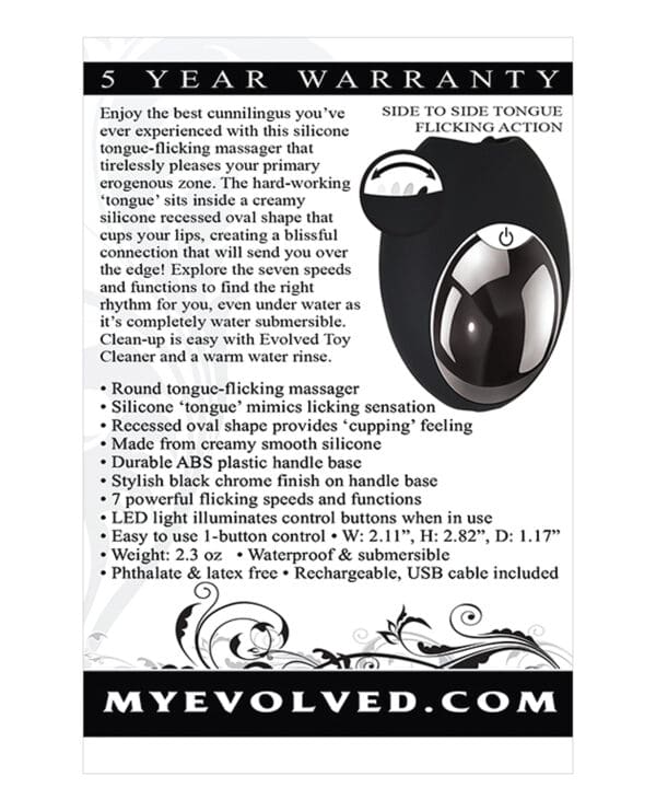 Evolved Lickity Slit Oral Massager - Black - Image 2