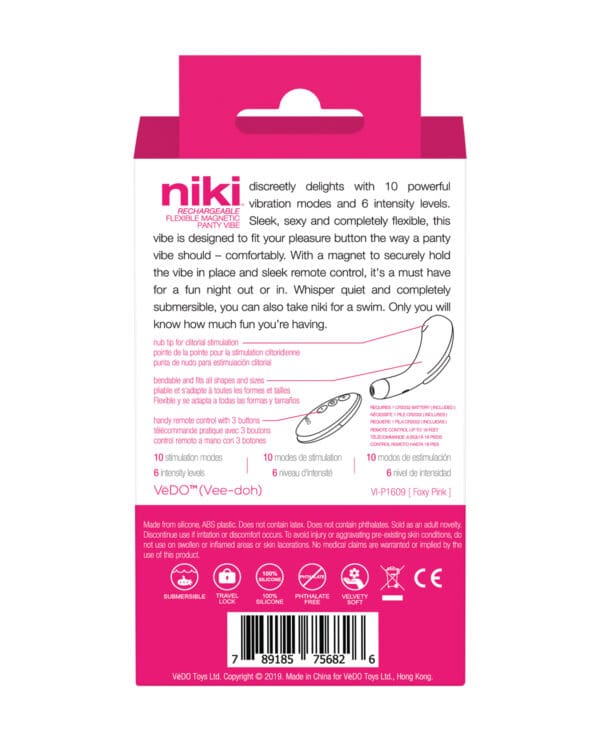 VeDO Niki Rechargeable Panty Vibe - Foxy Pink - Image 2