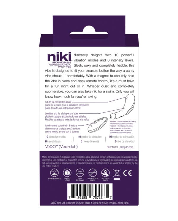 VeDO Niki Rechargeable Panty Vibe - Deep Purple - Image 2