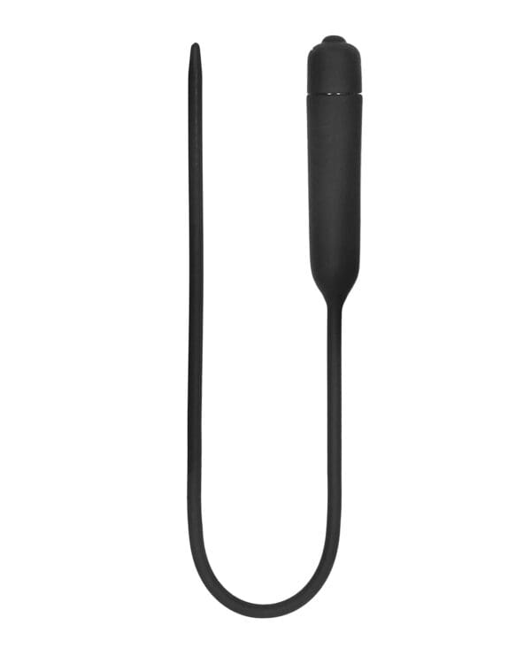Shots Ouch Extra Long Urethral Sounding Silicone Vibrating Bullet Plug - Black - Image 3