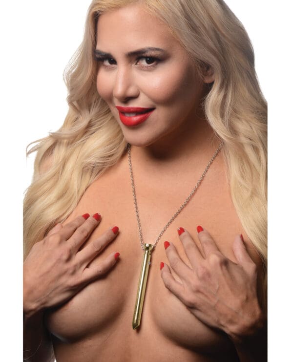 Charmed 7X Vibrating Necklace - Gold - Image 5