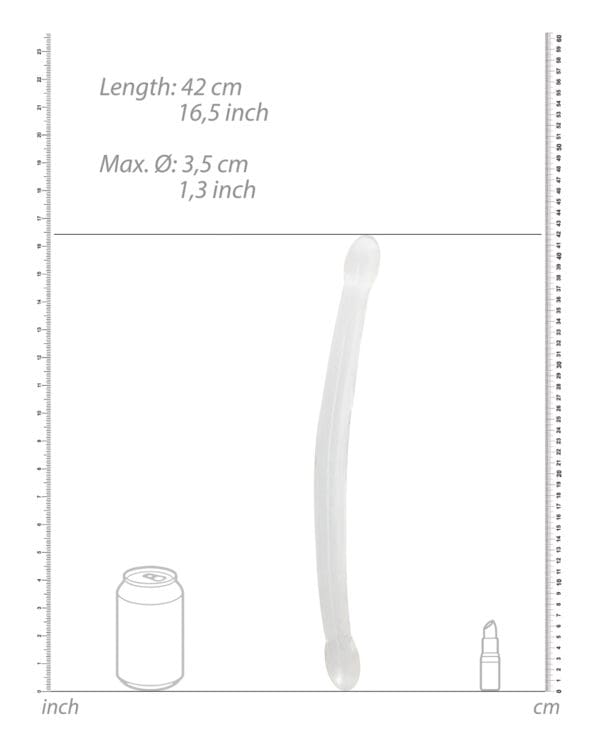 Shots RealRock Crystal Clear 17" Double Dildo  - Transparent - Image 4