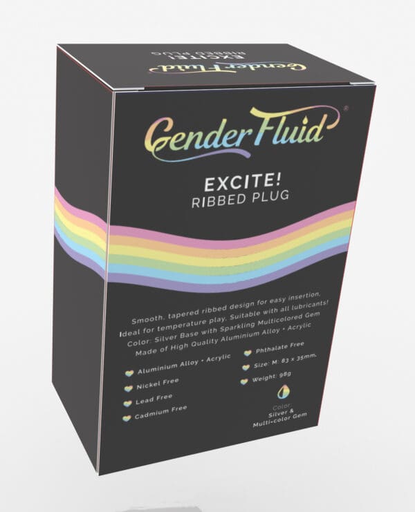 Gender Fluid Excite! Ribbed Plug - Silver - Image 2