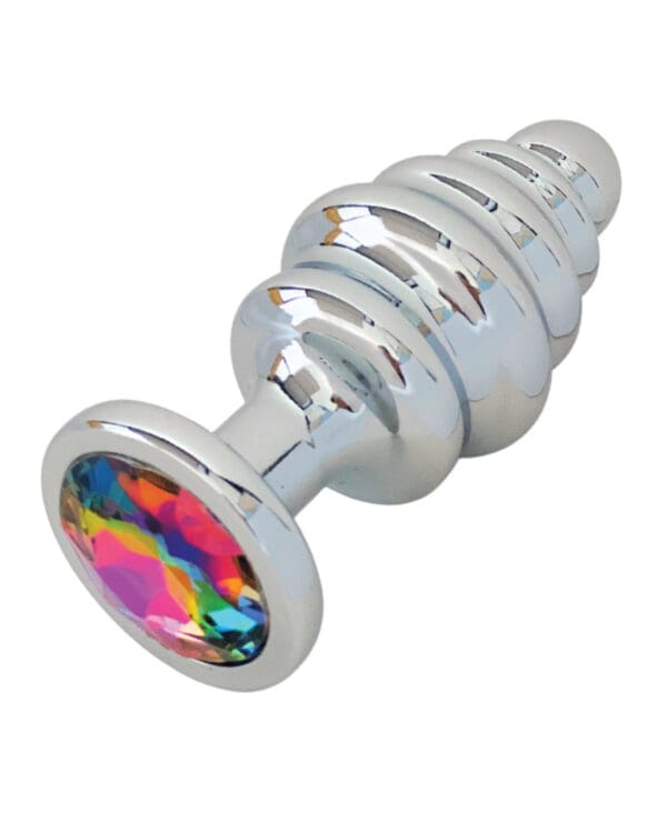 Gender Fluid Excite! Ribbed Plug - Silver - Image 3