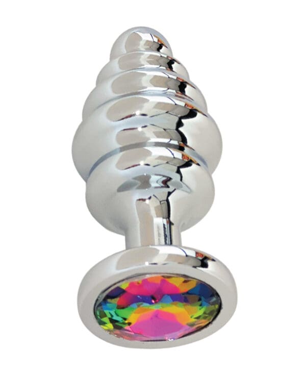 Gender Fluid Excite! Ribbed Plug - Silver - Image 4