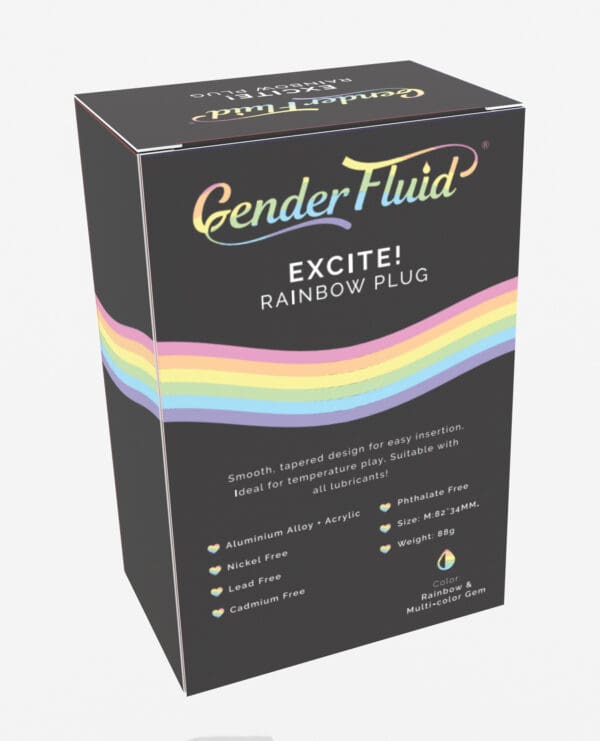 Gender Fluid Excite! Plug - Rainbow - Image 2