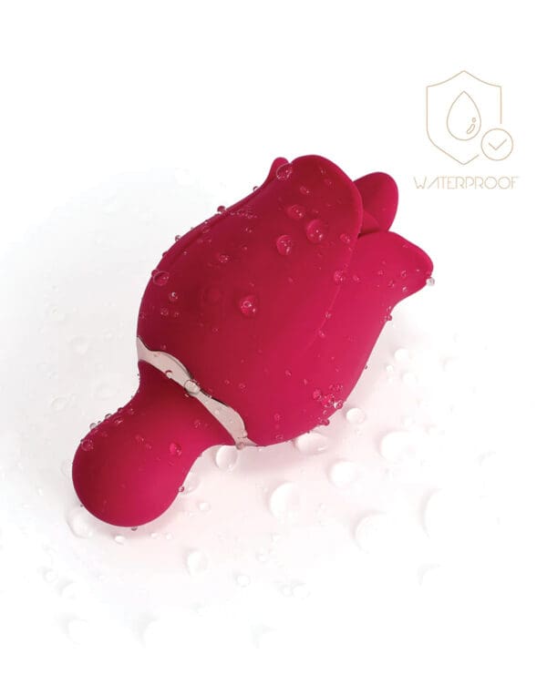 Sylvia Tongue Licking Rose Vibrator - Red - Image 3