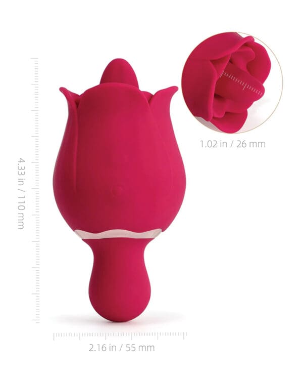 Sylvia Tongue Licking Rose Vibrator - Red - Image 4