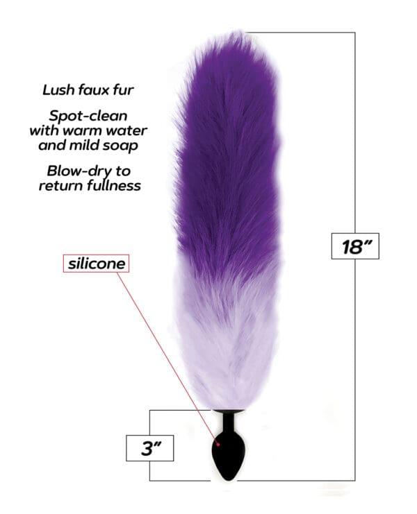 Foxy Fox Tail Silicone Butt Plug - Purple Gradient - Image 2