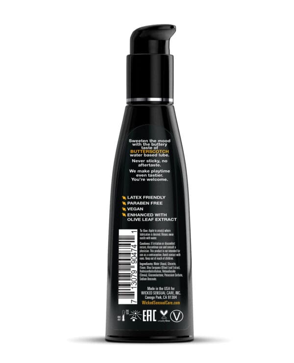 Wicked Sensual Care Aqua Water Based Lubricant - 4 oz Butterscotch - Image 2