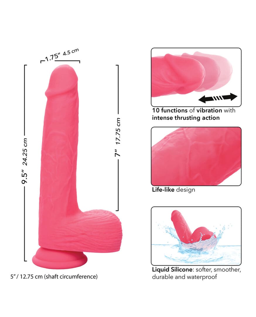 Silicone Studs Rechargeable Rumbling & Thrusting Vibrator - Image 5