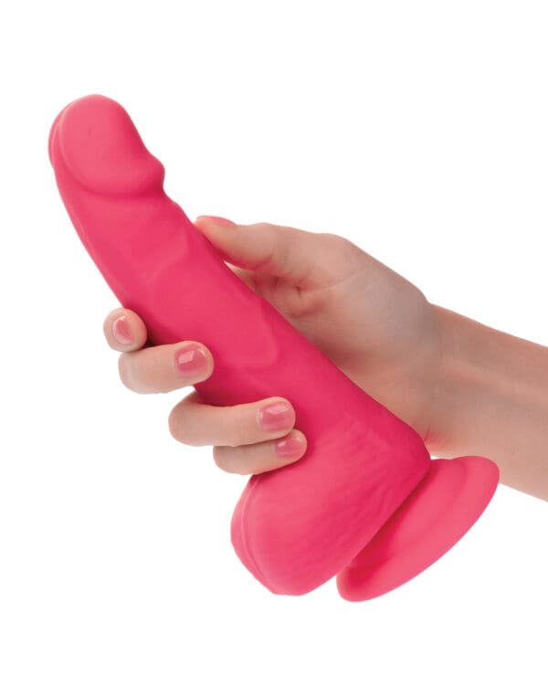 Silicone Studs Neon 6" Dildo - Pink - Image 4