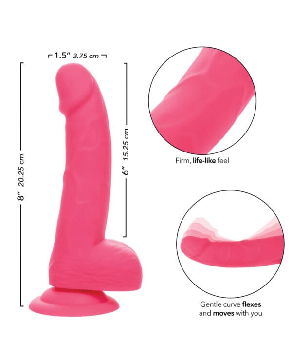 Silicone Studs Neon 6" Dildo - Pink - Image 5
