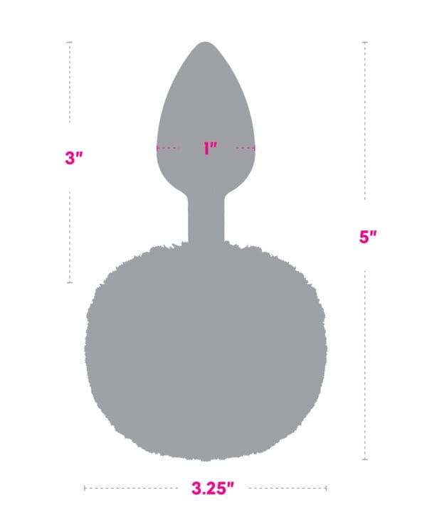 Gemsations 2.95" Metal Bunny Tail Rainbow Butt Plug - Rainbow - Image 5
