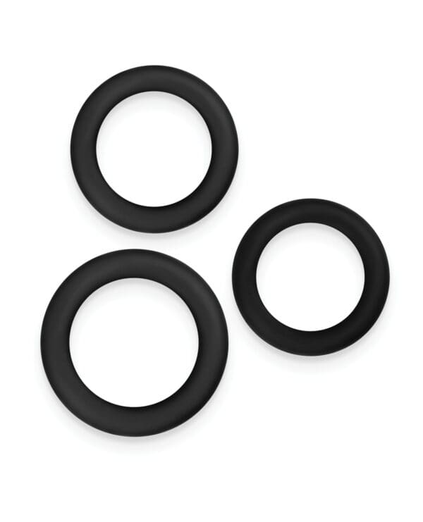 Renegade Slim Cock Rings - Black, 3 pc Set - Image 2