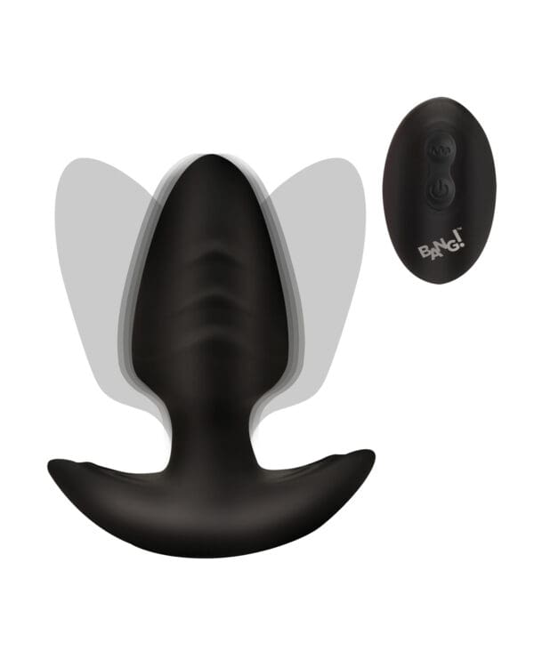Bang! Rotating & Vibrating Tapered Butt Plug w/Remote - Black - Image 4